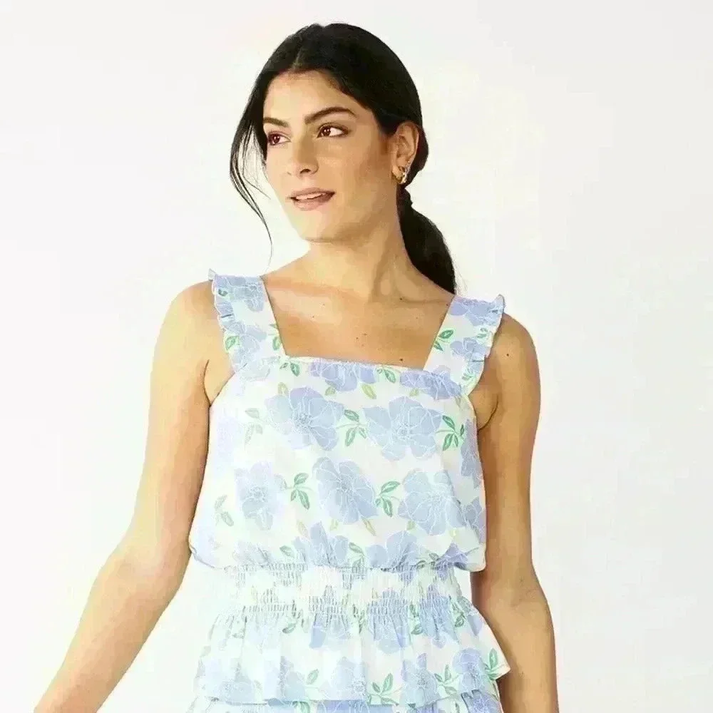 Draper James RSVP Sleeveless Peplum Top Size Medium - Picture 2 of 6